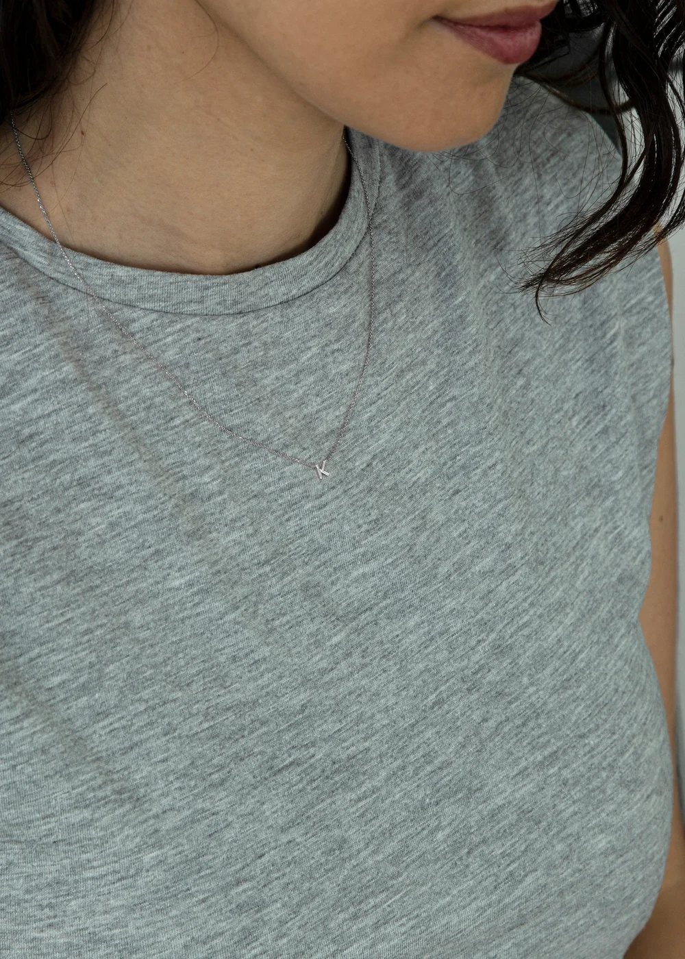 Golden Moments Sterling Silver 'K' Initial Necklace - K Image 3