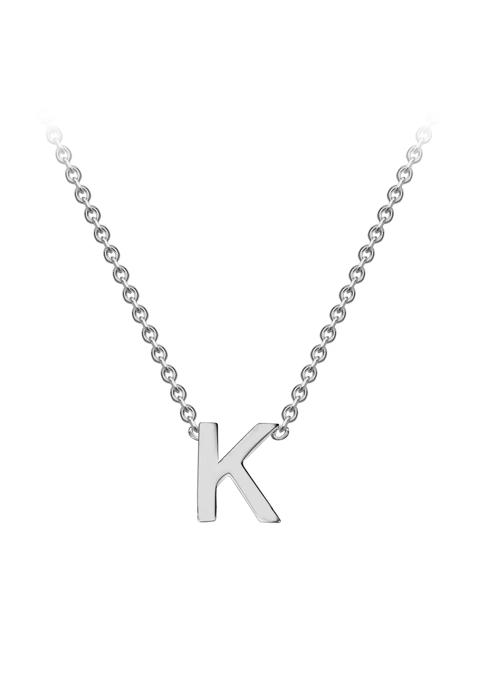 Golden Moments Sterling Silver 'K' Initial Necklace - K Image 1