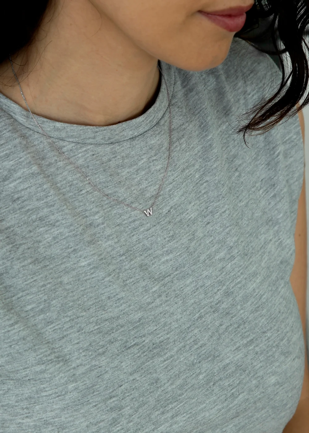 Golden Moments Sterling Silver 'W' Initial Necklace - W Image 3