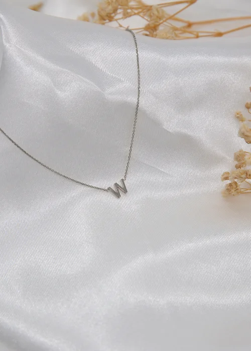 Golden Moments Sterling Silver 'W' Initial Necklace - W Image 2