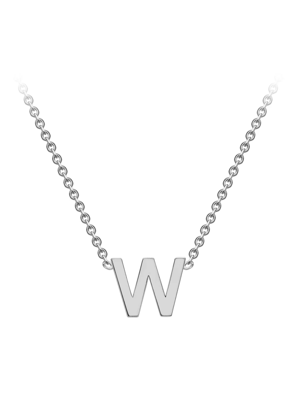 Golden Moments Sterling Silver 'W' Initial Necklace - W Image 1