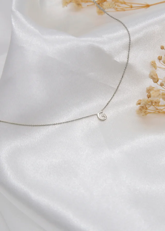 Golden Moments Sterling Silver 'G' Initial Necklace