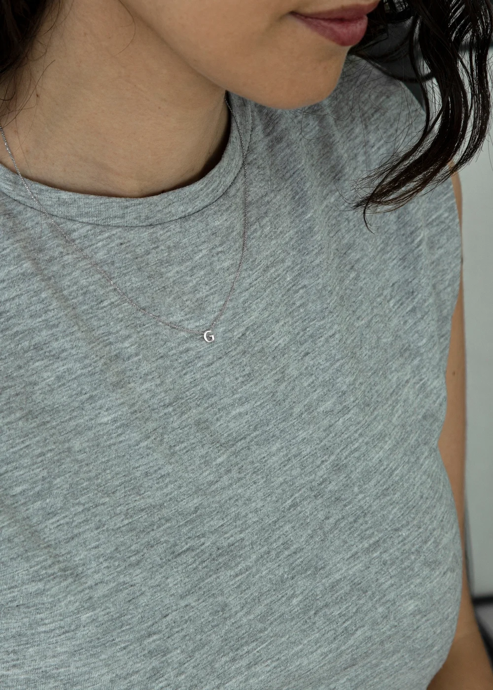 Golden Moments Sterling Silver 'G' Initial Necklace - G Image 3
