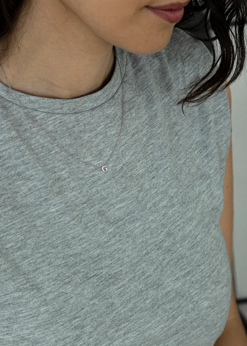Golden Moments Sterling Silver 'G' Initial Necklace - G Image 3
