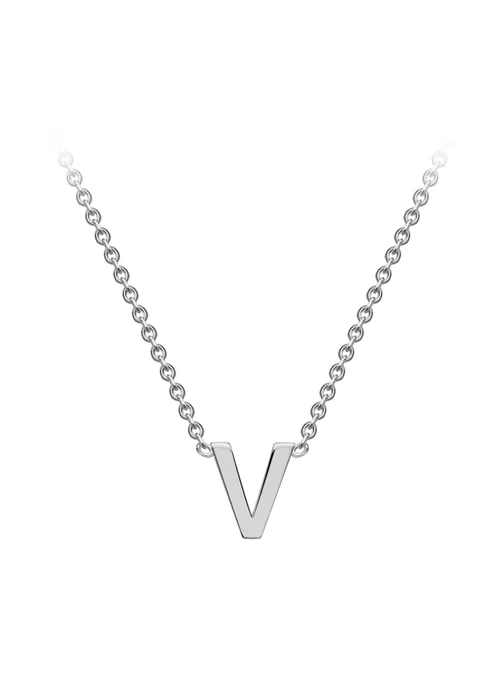 Golden Moments Sterling Silver 'V' Initial Necklace - V Image 1