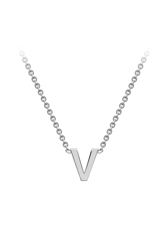 Golden Moments Sterling Silver 'V' Initial Necklace