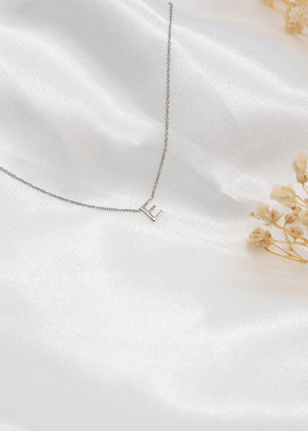 Golden Moments Sterling Silver 'E' Initial Necklace - E Image 2