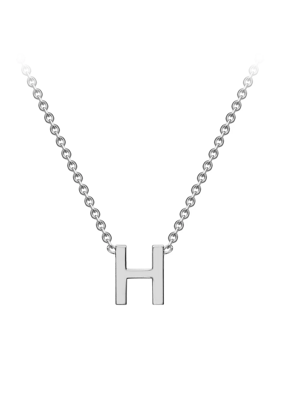 Golden Moments Sterling Silver 'H' Initial Necklace - H Image 1