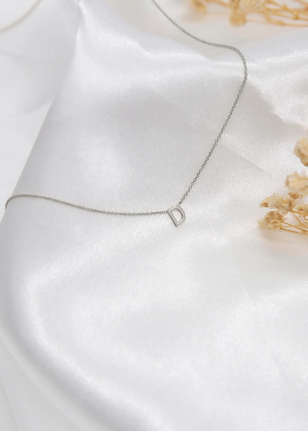 Golden Moments Sterling Silver 'D' Initial Necklace - D Image 2