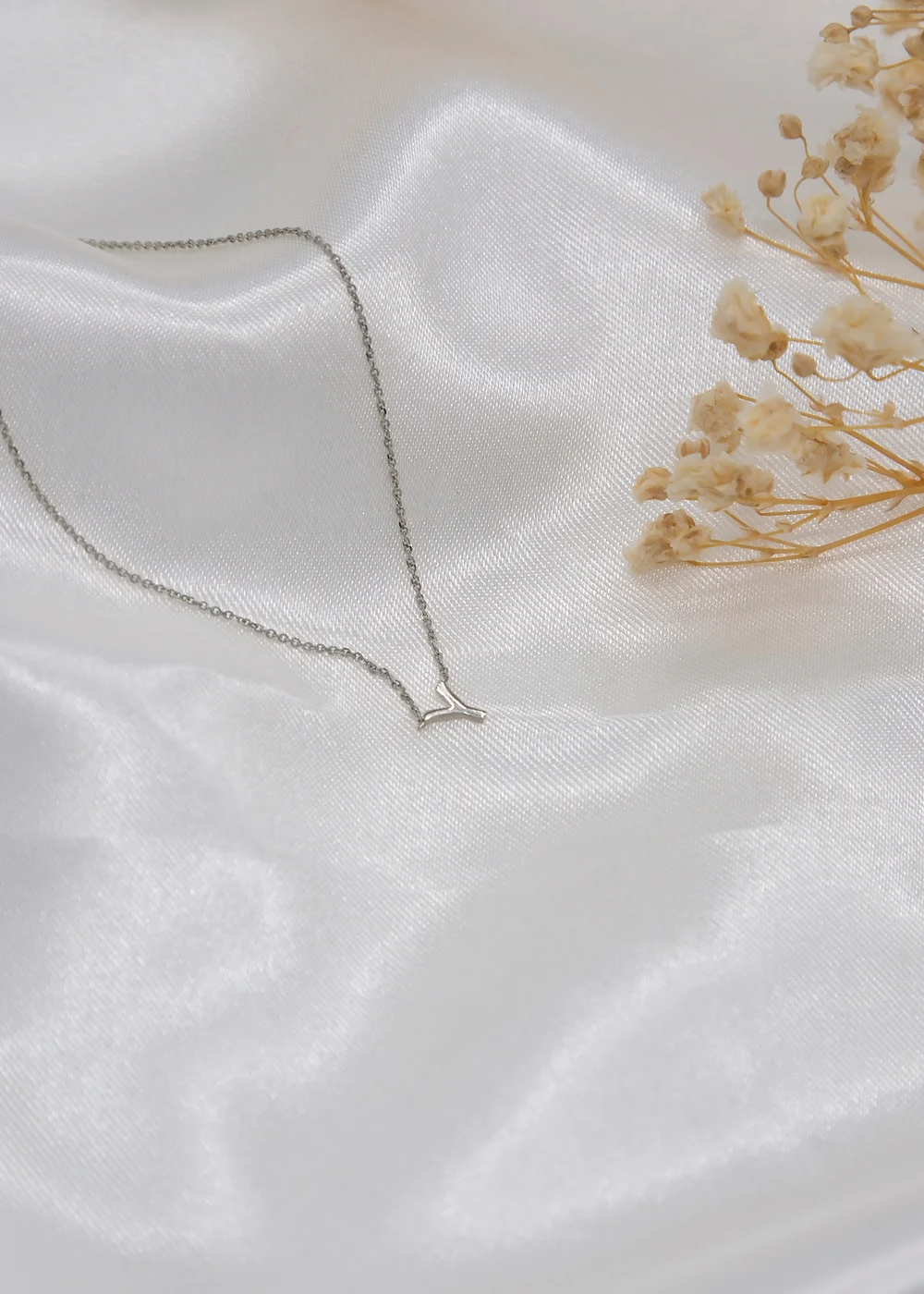 Golden Moments Sterling Silver 'Y' Initial Necklace - Y Image 2