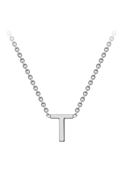 Golden Moments Sterling Silver 'T' Initial Necklace - T Image 1