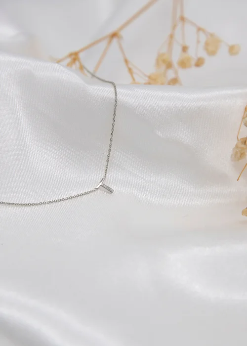 Golden Moments Sterling Silver 'T' Initial Necklace - T Image 2