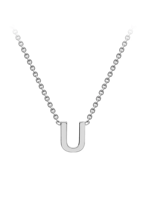 Golden Moments Sterling Silver 'U' Initial Necklace - U Image 1