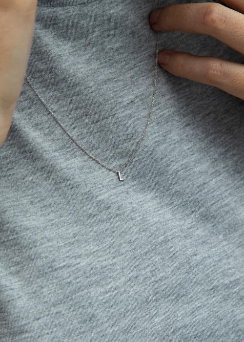 Golden Moments Sterling Silver 'L' Initial Necklace - L Image 3