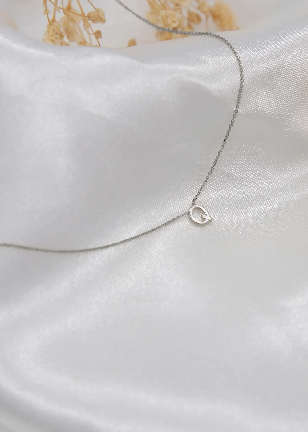 Golden Moments Sterling Silver 'Q' Initial Necklace - Q Image 2