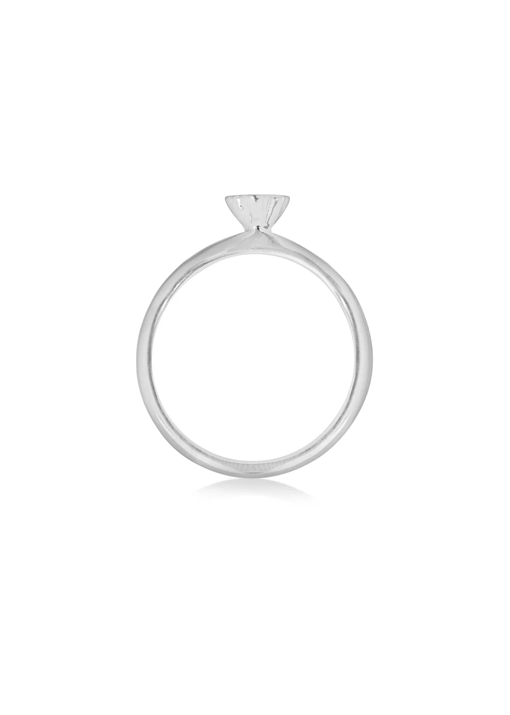 Golden Moments Sterling Silver Blue Oval CZ Band Ring - Small Image 2
