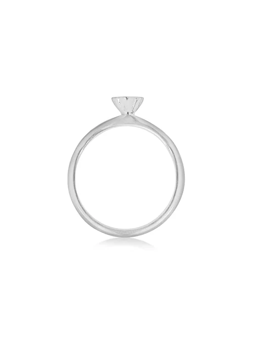 Golden Moments Sterling Silver Blue Oval CZ Band Ring - Small Image 2