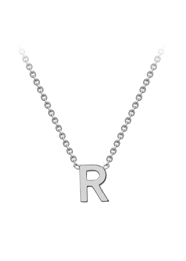 Golden Moments Sterling Silver 'R' Initial Necklace