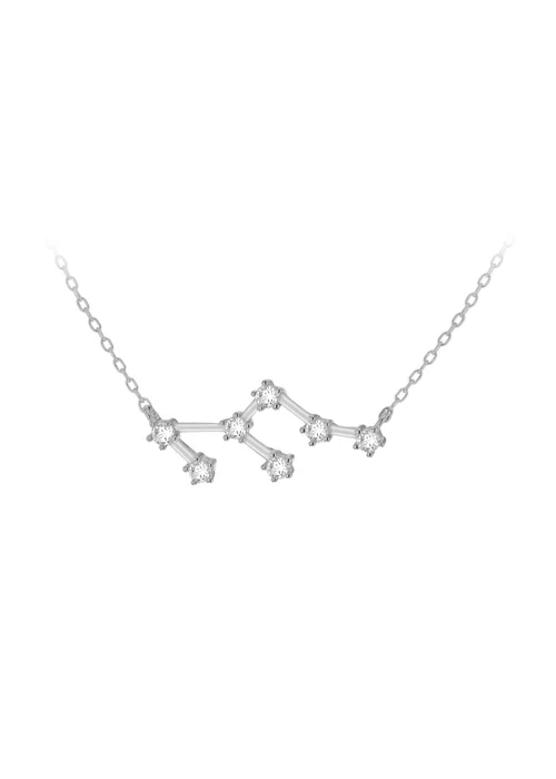 Golden Moments Sterling Silver Leo Star Constellation Necklace - One Size Image 1