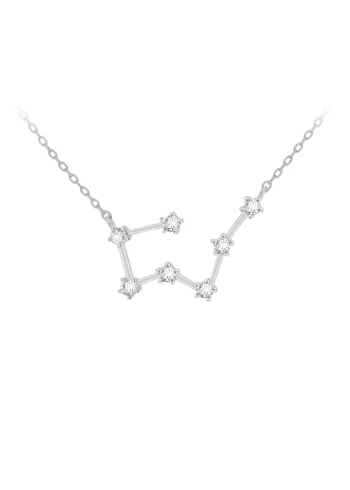 Golden Moments Sterling Silver Taurus Star Constellation Necklace - One Size Image 1