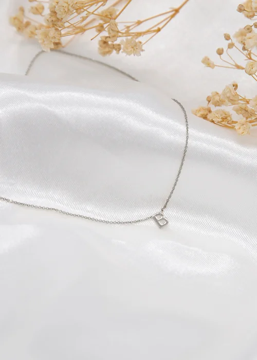 Golden Moments Sterling Silver 'B' Initial Necklace - B Image 2