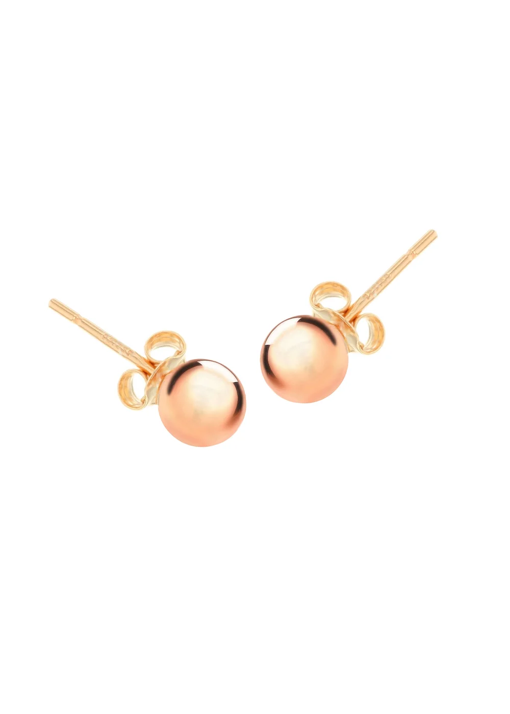Golden Moments Sterling Silver Rose Gold Plated 6mm Ball Studs - One Size Image 2