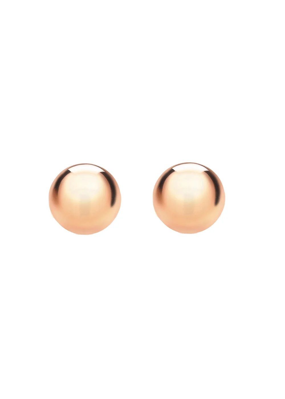 Golden Moments Sterling Silver Rose Gold Plated 6mm Ball Studs - One Size Image 1