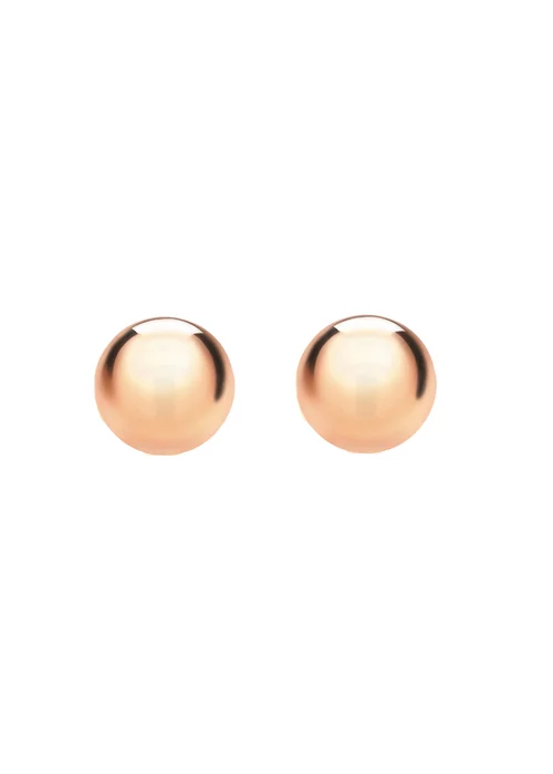Golden Moments Sterling Silver Rose Gold Plated 6mm Ball Studs - One Size Image 1