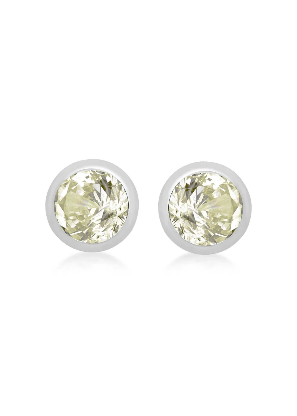 Golden Moments Sterling Silver CZ August Birthstone Stud Earrings - One Size Image 1
