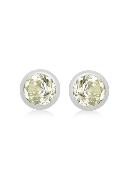 Golden Moments Sterling Silver CZ August Birthstone Stud Earrings - One Size Image 1