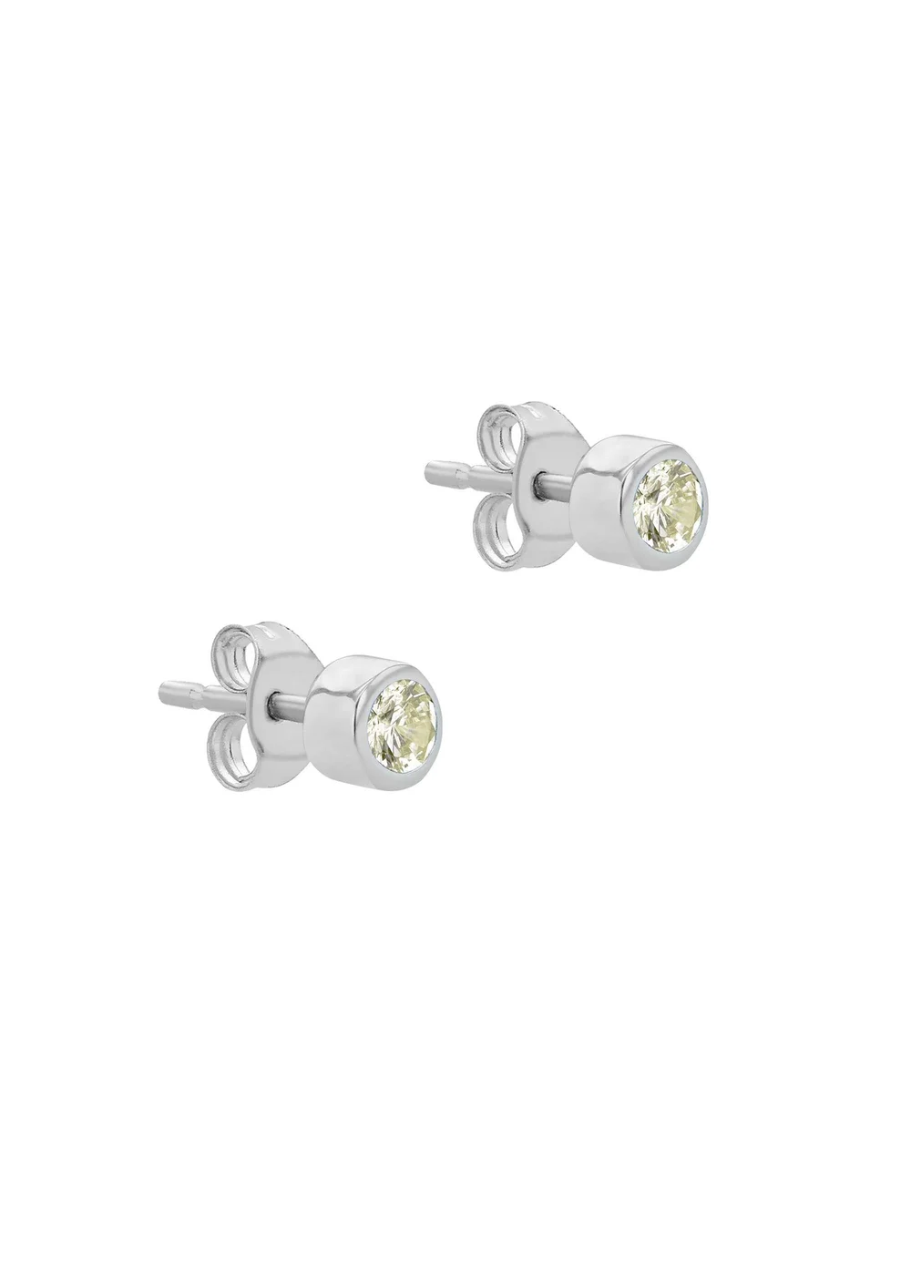 Golden Moments Sterling Silver CZ August Birthstone Stud Earrings - One Size Image 2