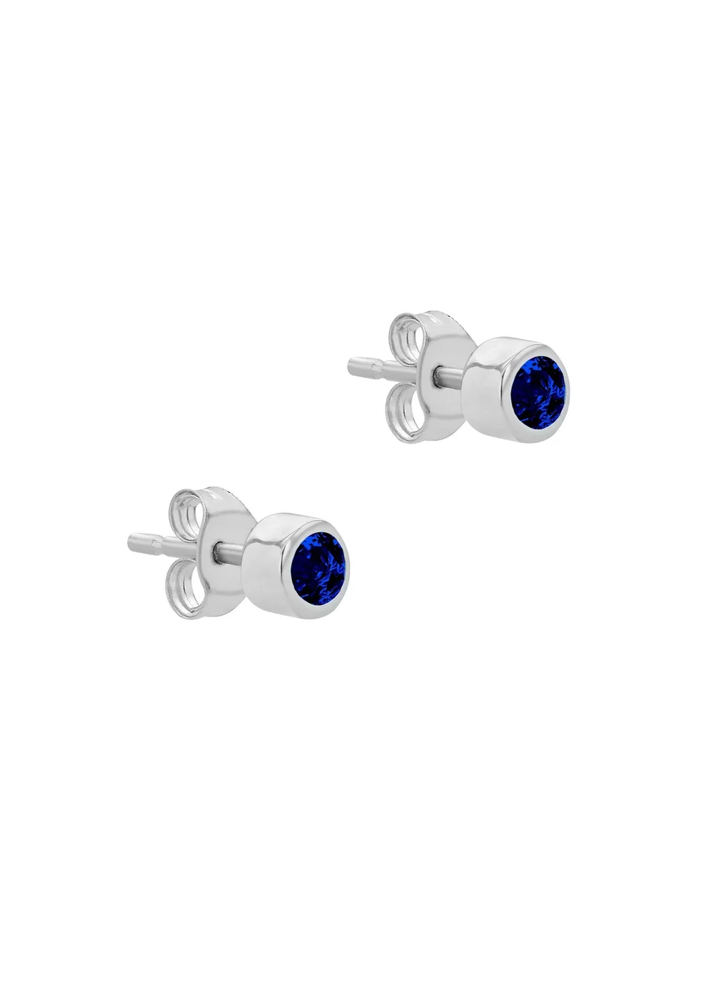 Golden Moments Sterling Silver CZ September Birthstone Stud Earrings - One Size Image 2