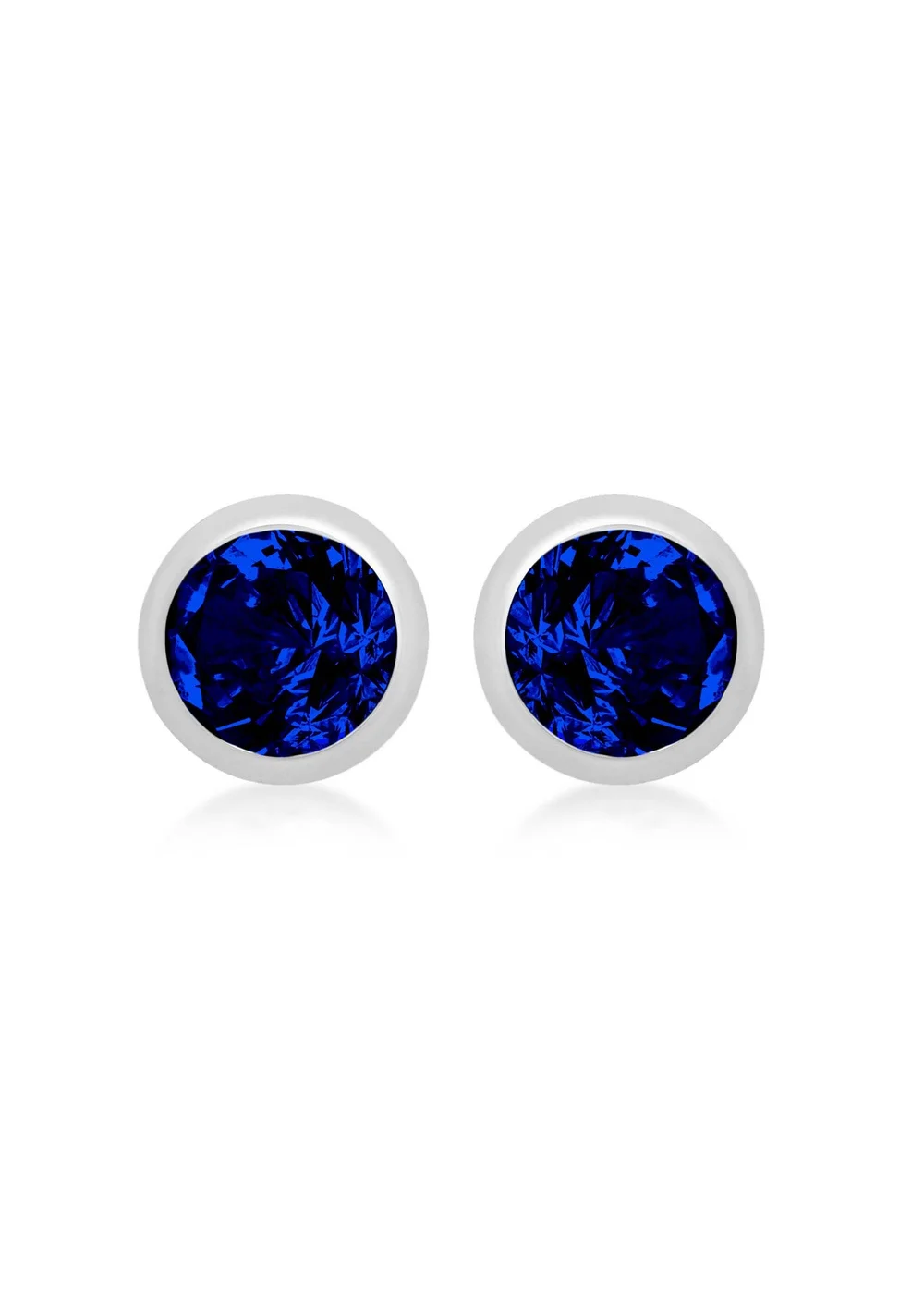 Golden Moments Sterling Silver CZ September Birthstone Stud Earrings - One Size Image 1