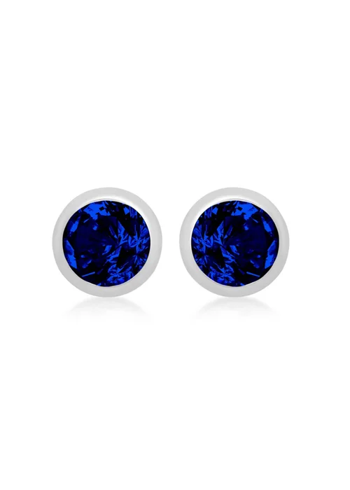 Golden Moments Sterling Silver CZ September Birthstone Stud Earrings - One Size Image 1