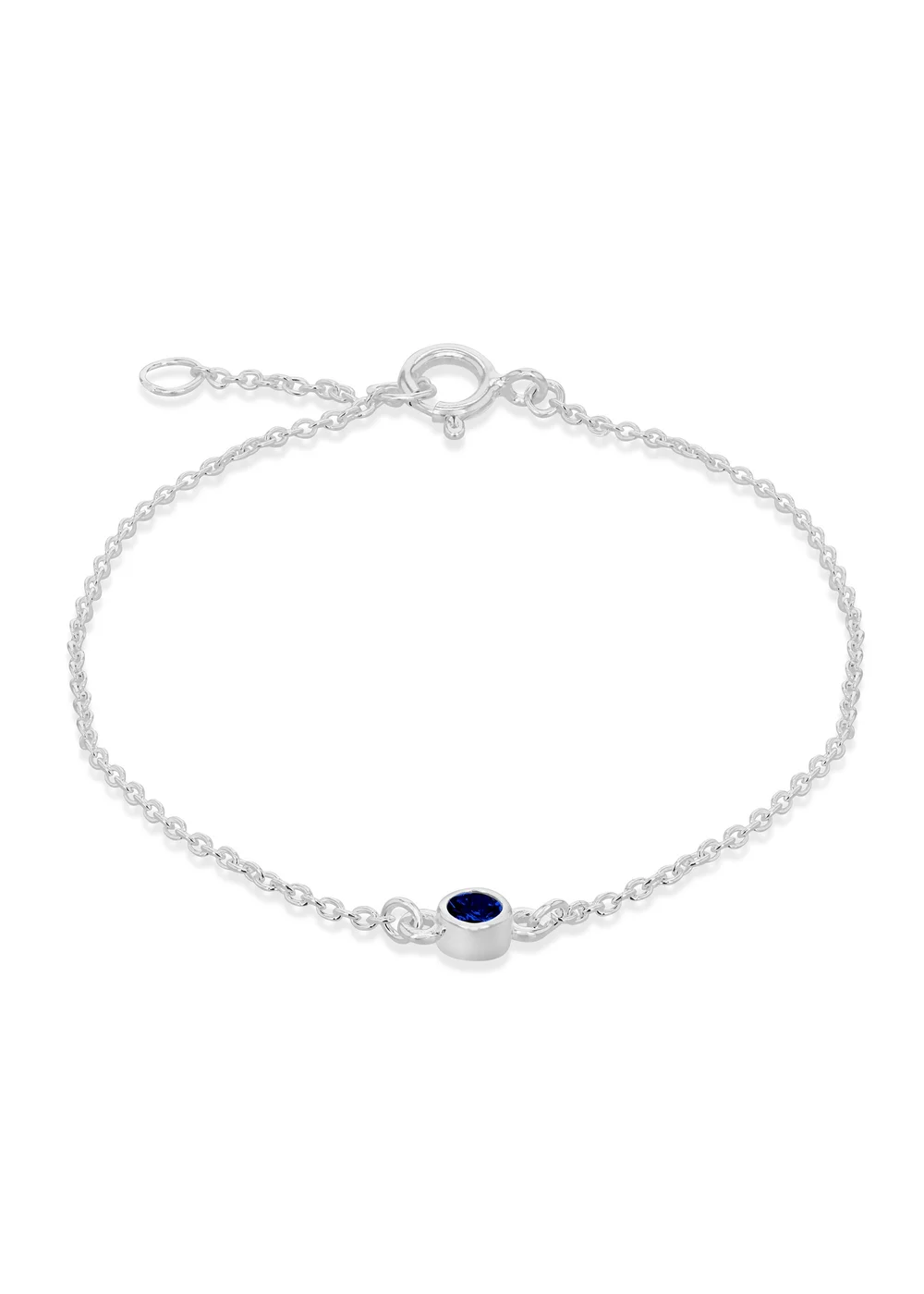 Golden Moments Sterling Silver CZ September Birthstone Bracelet - One Size Image 1