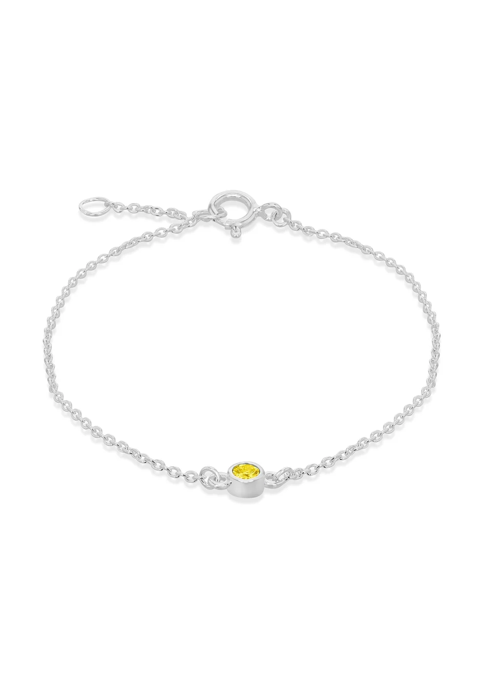 Golden Moments Sterling Silver CZ November Birthstone Bracelet - One Size Image 1