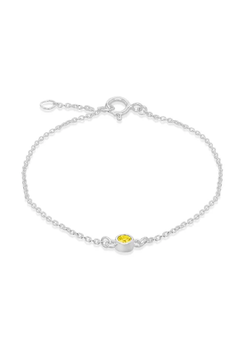 Golden Moments Sterling Silver CZ November Birthstone Bracelet - One Size Image 1