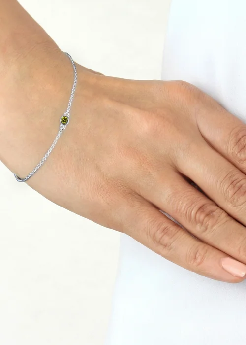 Golden Moments Sterling Silver CZ November Birthstone Bracelet - One Size Image 2