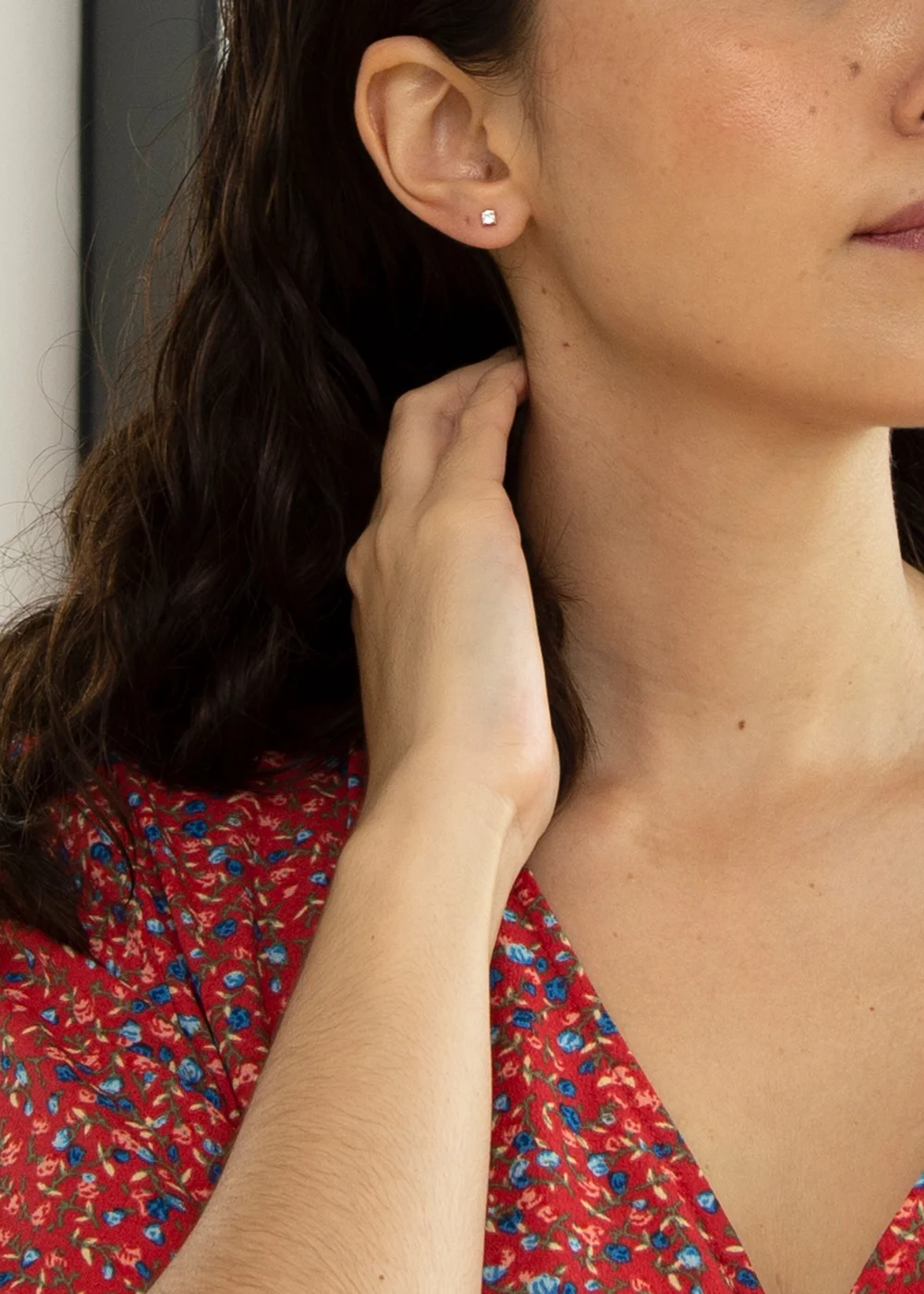 Golden Moments Sterling Silver White CZ Stud Earrings - One Size Image 3