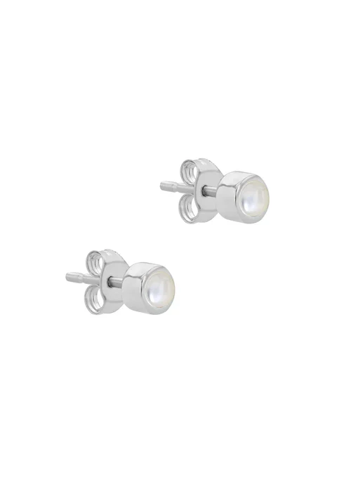 Golden Moments Sterling Silver June Birthstone Stud Earrings - One Size Image 2