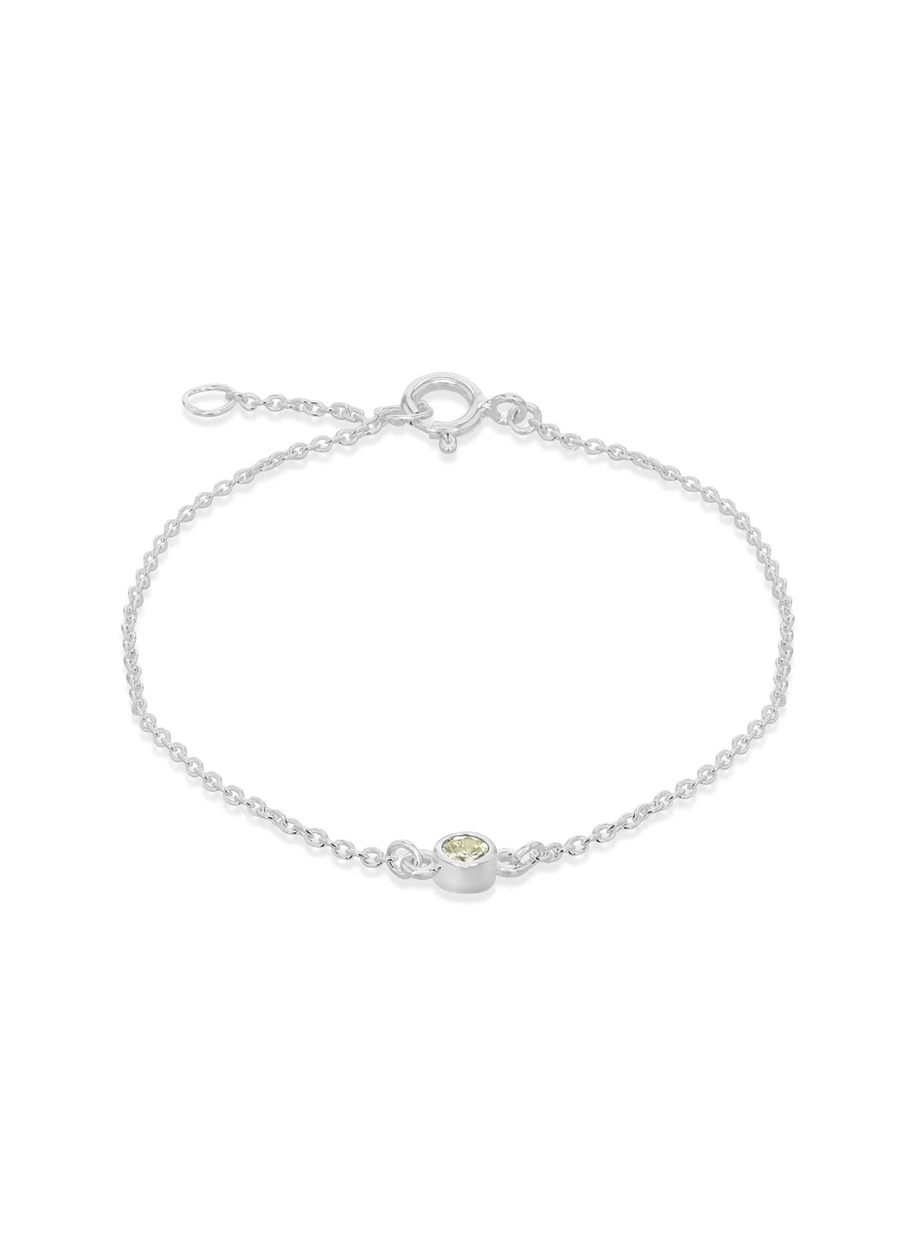 Golden Moments Sterling Silver CZ August Birthstone Bracelet - One Size Image 1