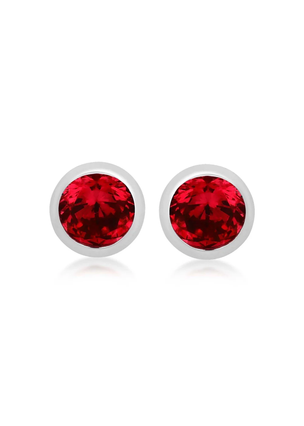 Golden Moments Sterling Silver CZ July Birthstone Stud Earrings - One Size Image 1