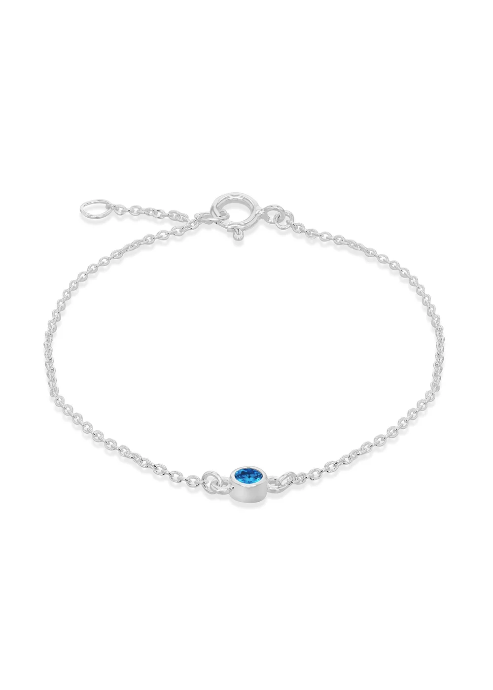 Golden Moments Sterling Silver CZ December Birthstone Bracelet - One Size Image 1