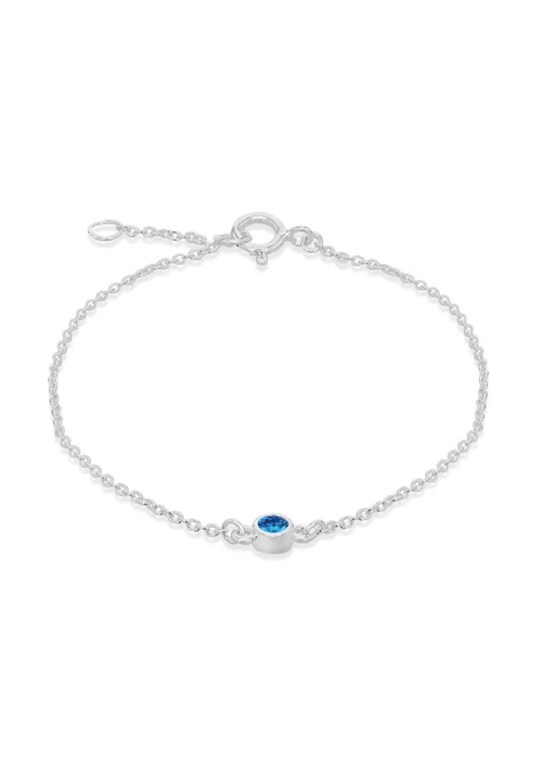 Golden Moments Sterling Silver CZ December Birthstone Bracelet - One Size Image 1
