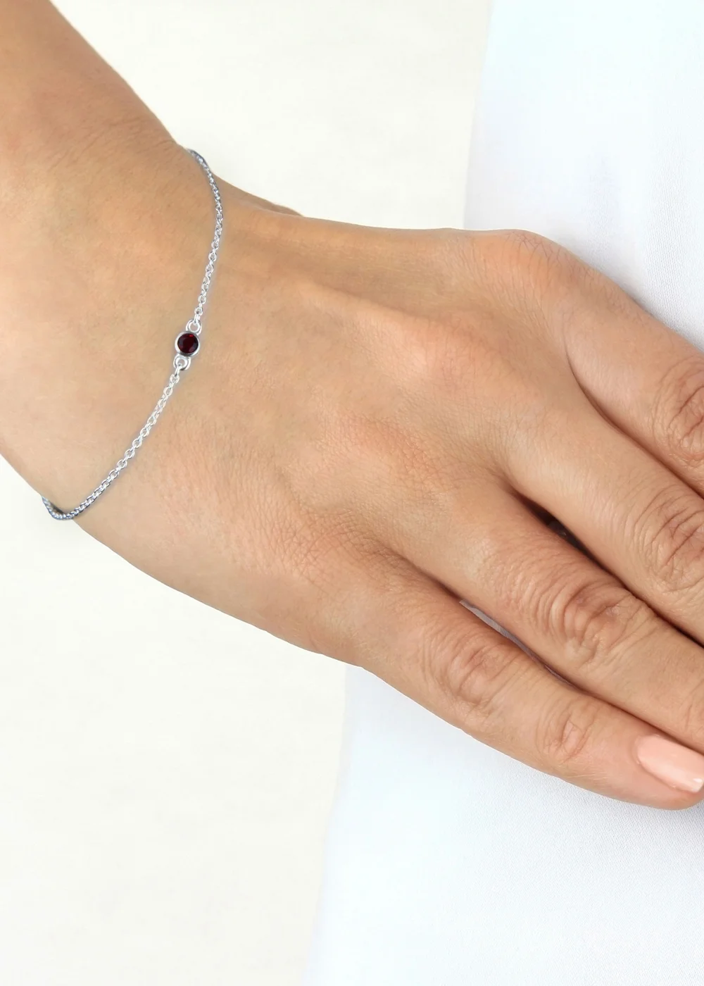 Golden Moments Sterling Silver CZ July Birthstone Bracelet - One Size Image 2