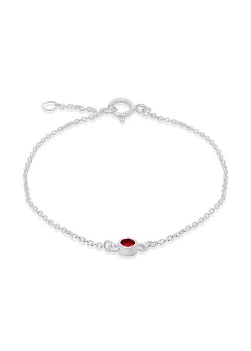 Golden Moments Sterling Silver CZ July Birthstone Bracelet - One Size Image 1