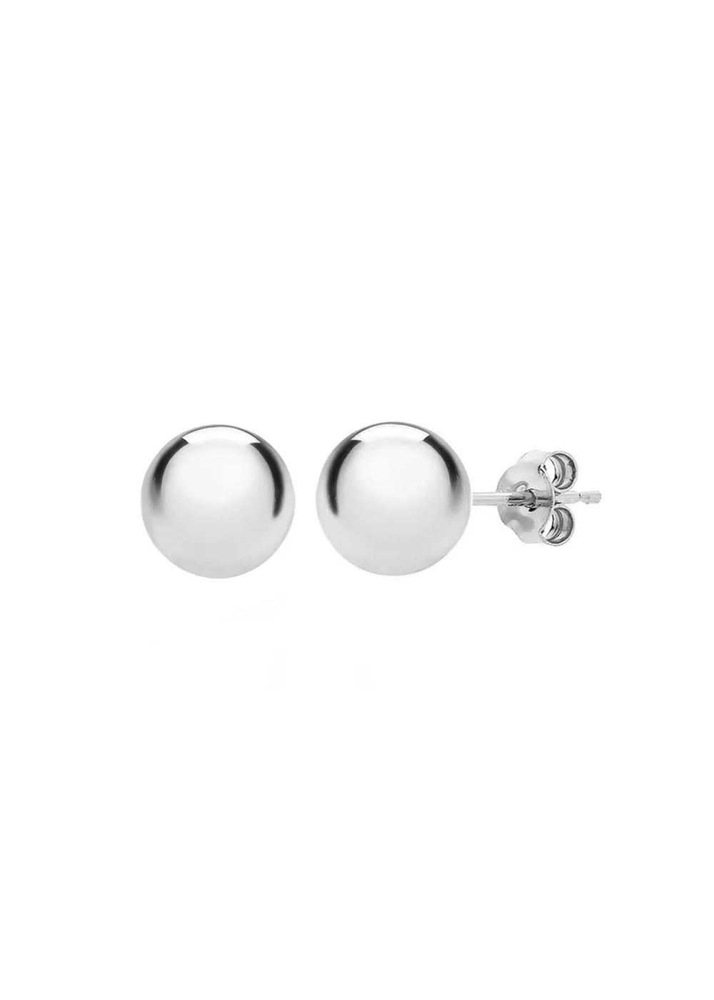 Golden Moments Sterling Silver Ball Stud Earrings (8mm) - One Size Image 1