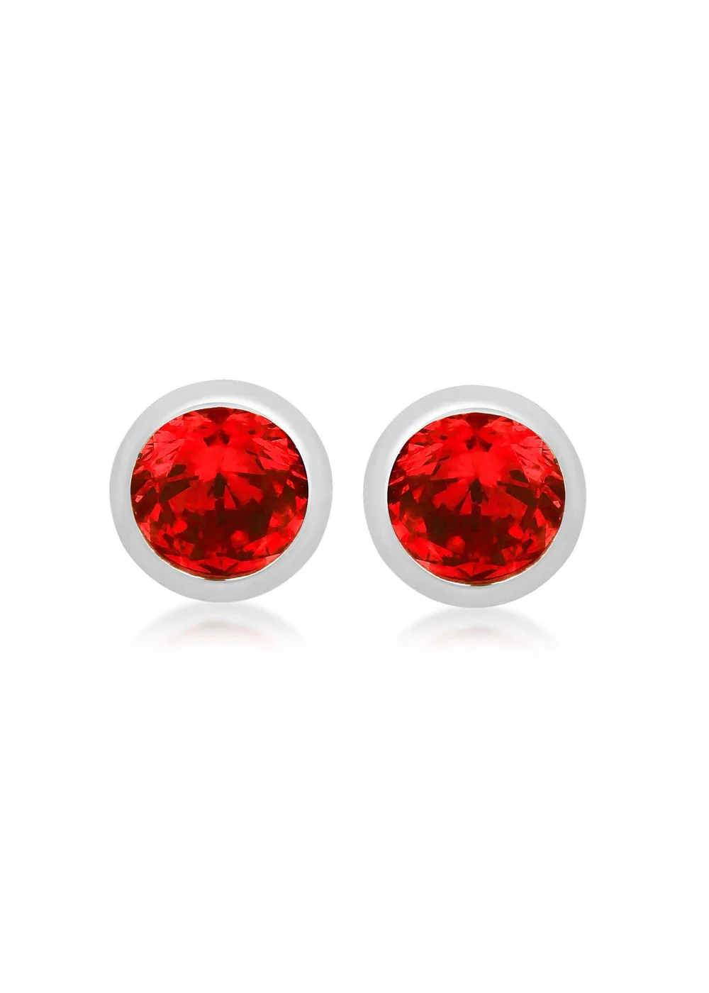 Golden Moments Sterling Silver CZ January Birthstone Stud Earrings - One Size Image 1