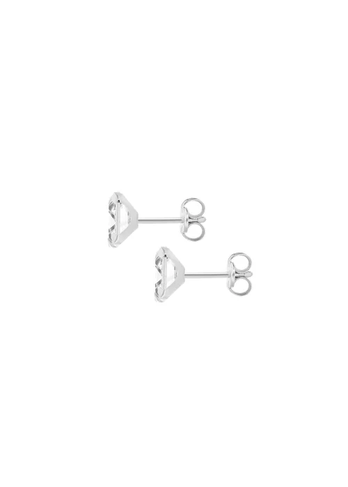 Golden Moments Sterling Silver Square Pink CZ Stud Earrings - One Size Image 2