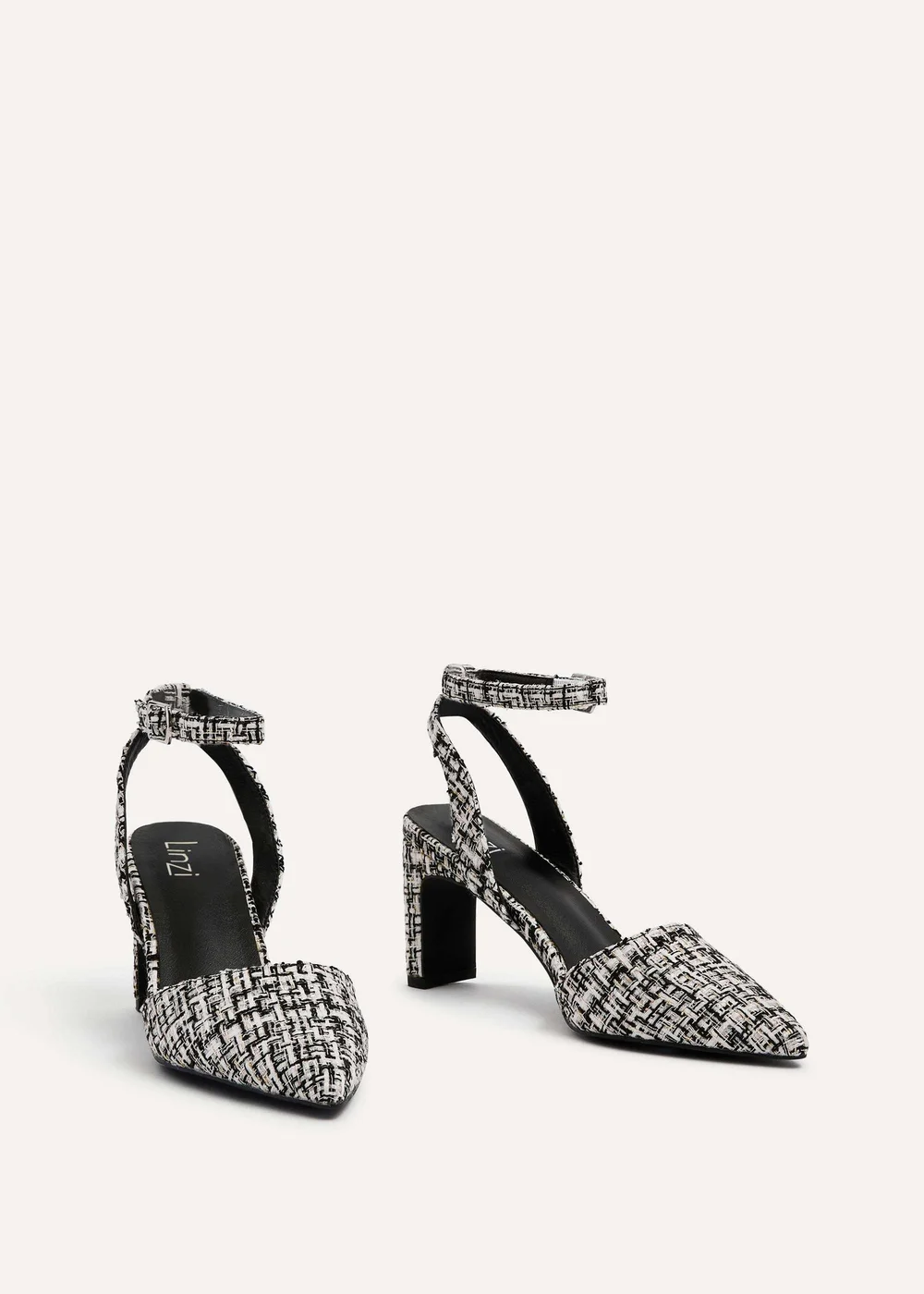 Linzi Bexley Bexley Black/White Tweed Pointed Toe Court Heel - 3 Image 3